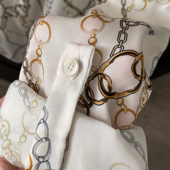 Mango Violeta- retro classic (silk like)blouse - Picture 5 of 8